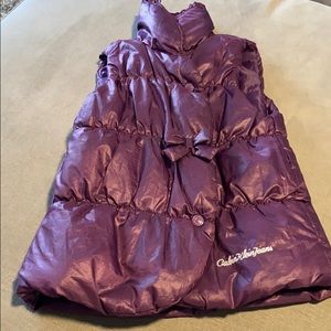 Calvin Klein jean purple puffer vest snap up